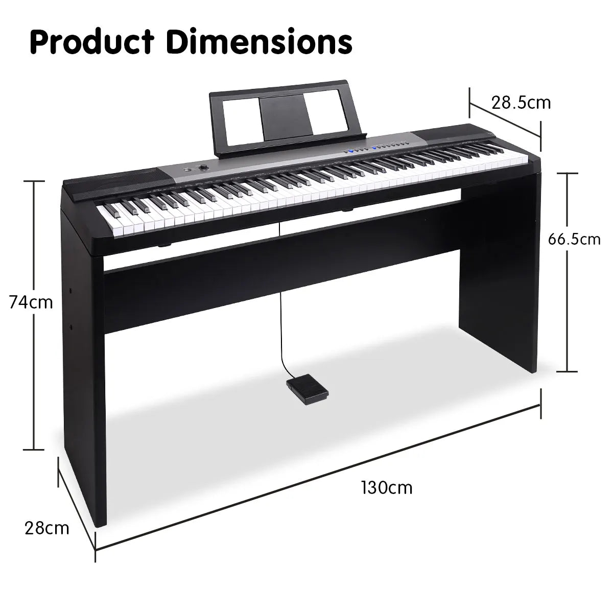 Karrera 88 Keys Electronic Keyboard Piano with Stand Black - Image 7