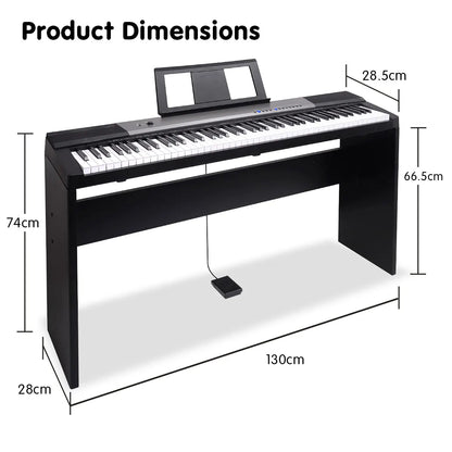 Karrera 88 Keys Electronic Keyboard Piano with Stand Black - Image 7