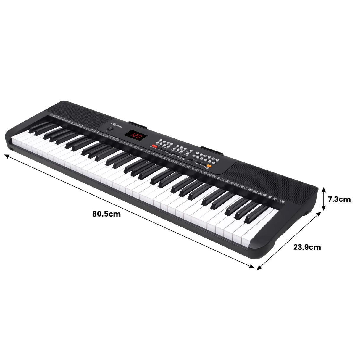 Karrera 61 Key Digital Piano Electronic Keyboard with Adjustable Folding Stand & Music Rest for Beginners Black - Image 4