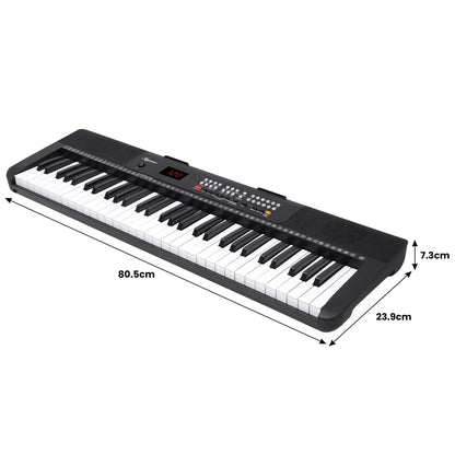 Karrera 61 Key Digital Piano Electronic Keyboard with Adjustable Folding Stand & Music Rest for Beginners Black - Image 4