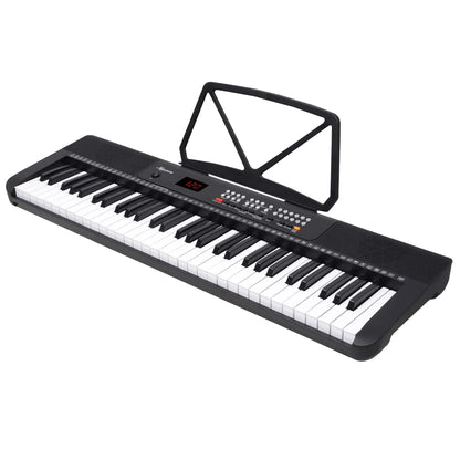 Karrera 61 Key Digital Piano Electronic Keyboard with Adjustable Folding Stand & Music Rest for Beginners Black - Image 6