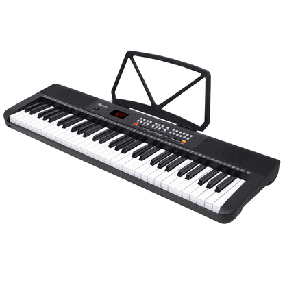 Karrera 61-Key Electronic Piano Keyboard with LED and Folding Stand in Black CHJ-SD1 - Image 5