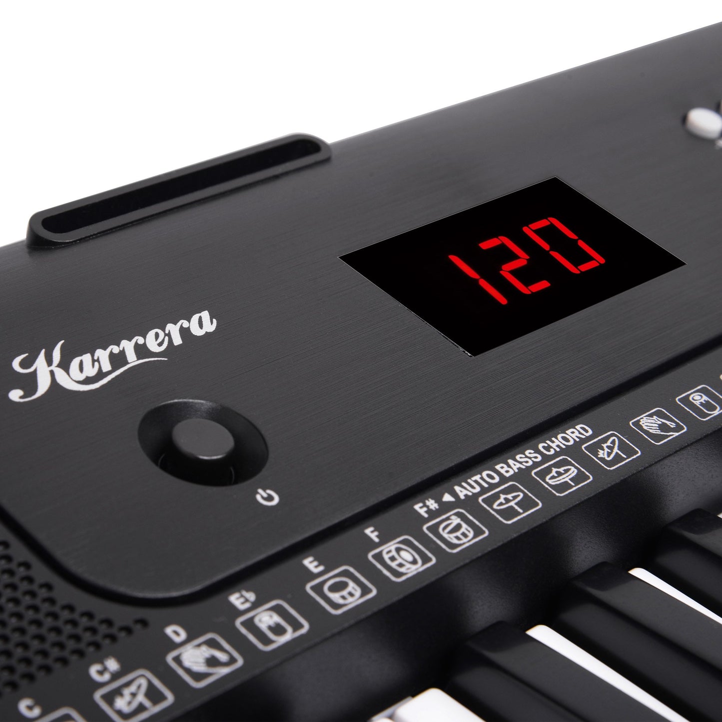 Karrera 61-Key Electronic Piano Keyboard with LED and Folding Stand in Black CHJ-SD1 - Image 6
