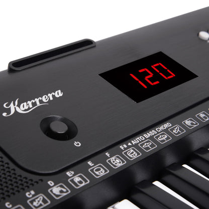 Karrera 61-Key Electronic Piano Keyboard with LED and Folding Stand in Black CHJ-SD1 - Image 6