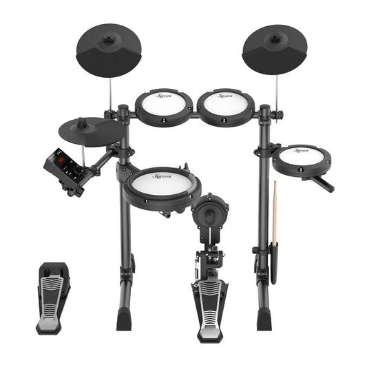 Karrera 18S Electronic Drum Kit Mesh Pads 8in Snare Bluetooth Sounds USB/MIDI Output Kick Pedals Drum Coach & Metronome - Image 3
