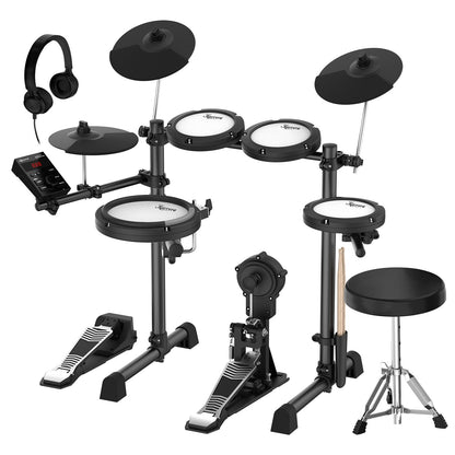 Karrera 18S Electronic Drum Kit Mesh Pads 8in Snare Bluetooth Sounds USB/MIDI Output Kick Pedals Drum Coach & Metronome - Image 5