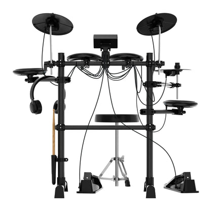 Karrera TDX-16 Electronic Drum Kit with LCD, Toms, Snares Quiet Mesh Pads & Pedals, Adjustable Stool, Headphones - Image 3