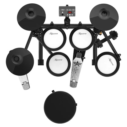Karrera TDX-16 Electronic Drum Kit with LCD, Toms, Snares Quiet Mesh Pads & Pedals, Adjustable Stool, Headphones - Image 5