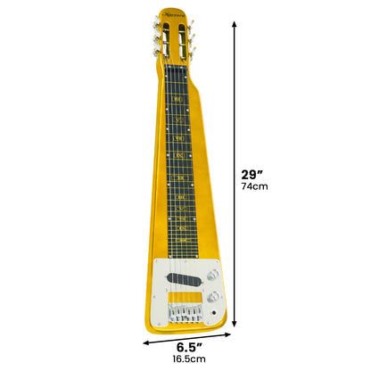 Karrera 29in 6-String Lap Steel Hawaiian Guitar - Metallic Gold - Image 3