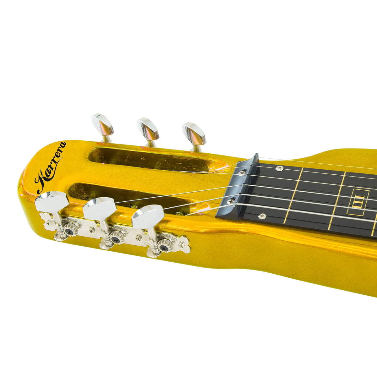 Karrera 29in 6-String Lap Steel Hawaiian Guitar - Metallic Gold - Image 4