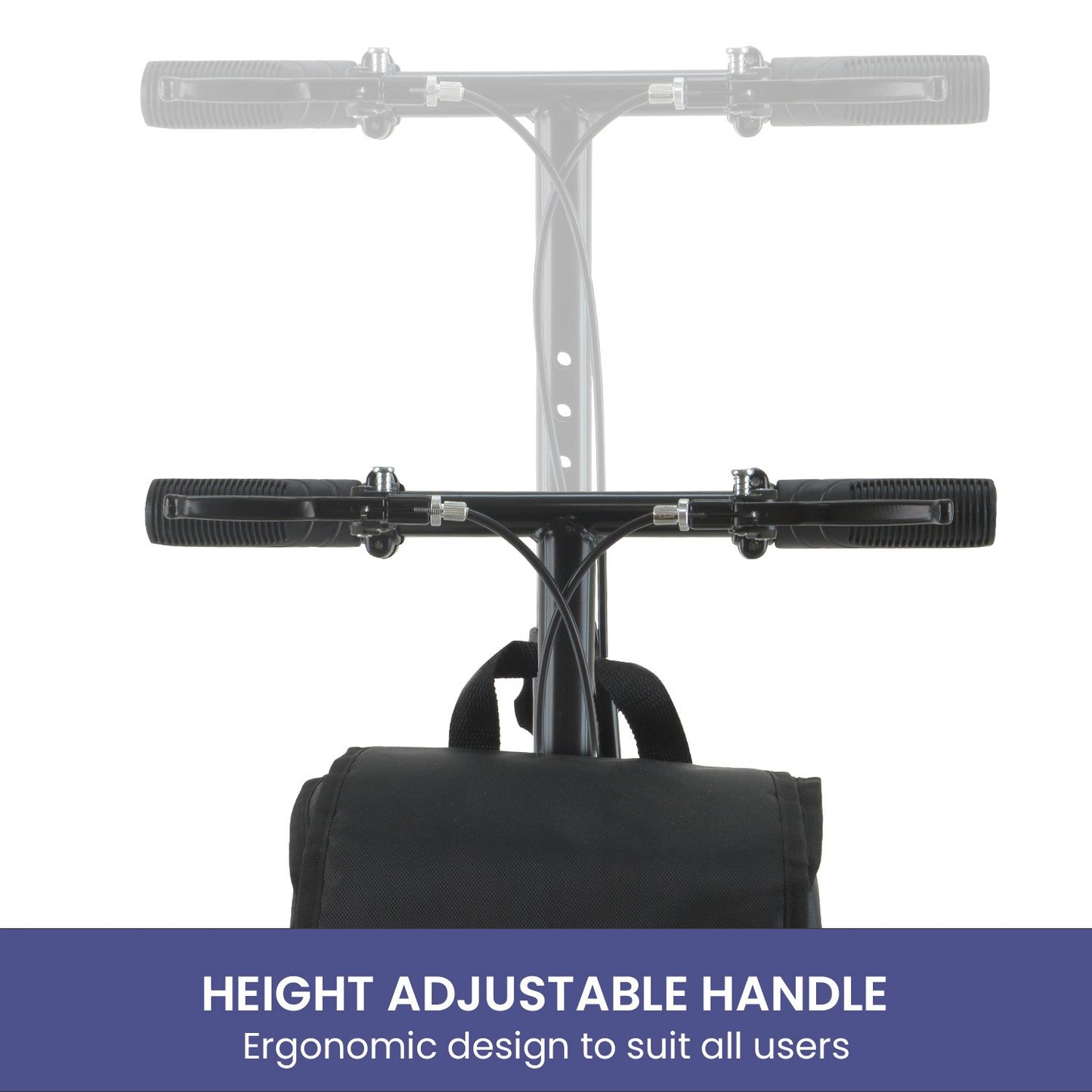 Orthonica Mobility Steel Knee Scooter Walker Steerable Ergonomic Foldable Scooter 10-inch Wheels Height Adjustable Steel Frame 136kg Weight Capacity - Image 6