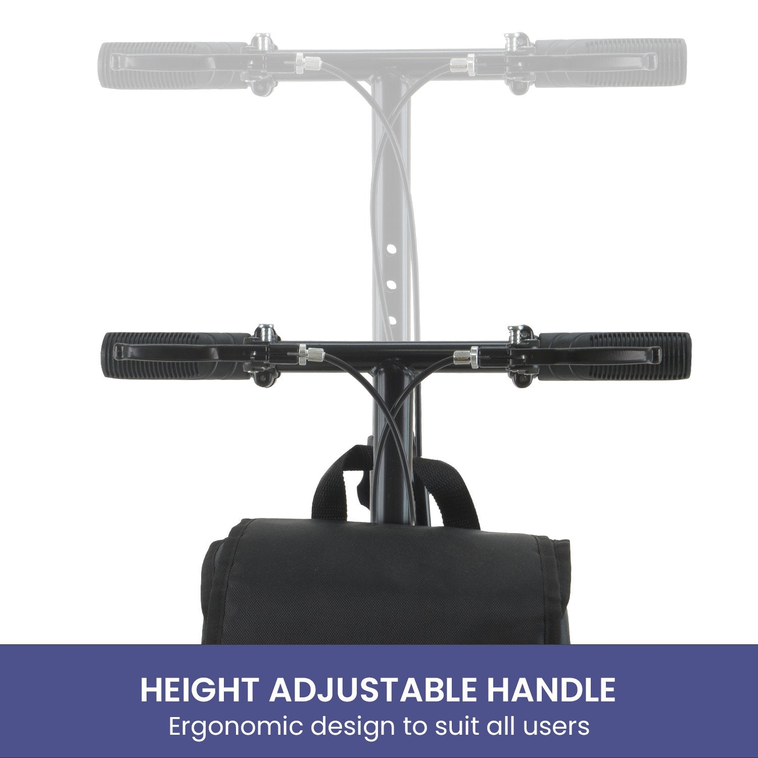 Orthonica Mobility Steel Knee Scooter Walker Steerable Ergonomic Foldable Scooter 10-inch Wheels Height Adjustable Steel Frame 136kg Weight Capacity - Image 6