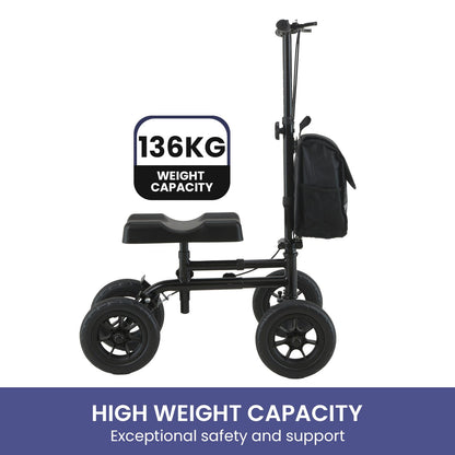 Orthonica Mobility Steel Knee Scooter Walker Steerable Ergonomic Foldable Scooter 10-inch Wheels Height Adjustable Steel Frame 136kg Weight Capacity - Image 8
