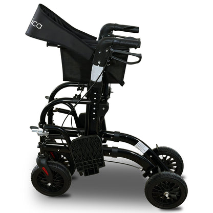 Orthonica Aluminium 2-in-1 Rollator Wheelchair with Foldable Frame – Black & Silver - Image 6