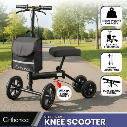 Orthonica Knee Walker with Adjustable Pad and Dual Brakes - Image 2