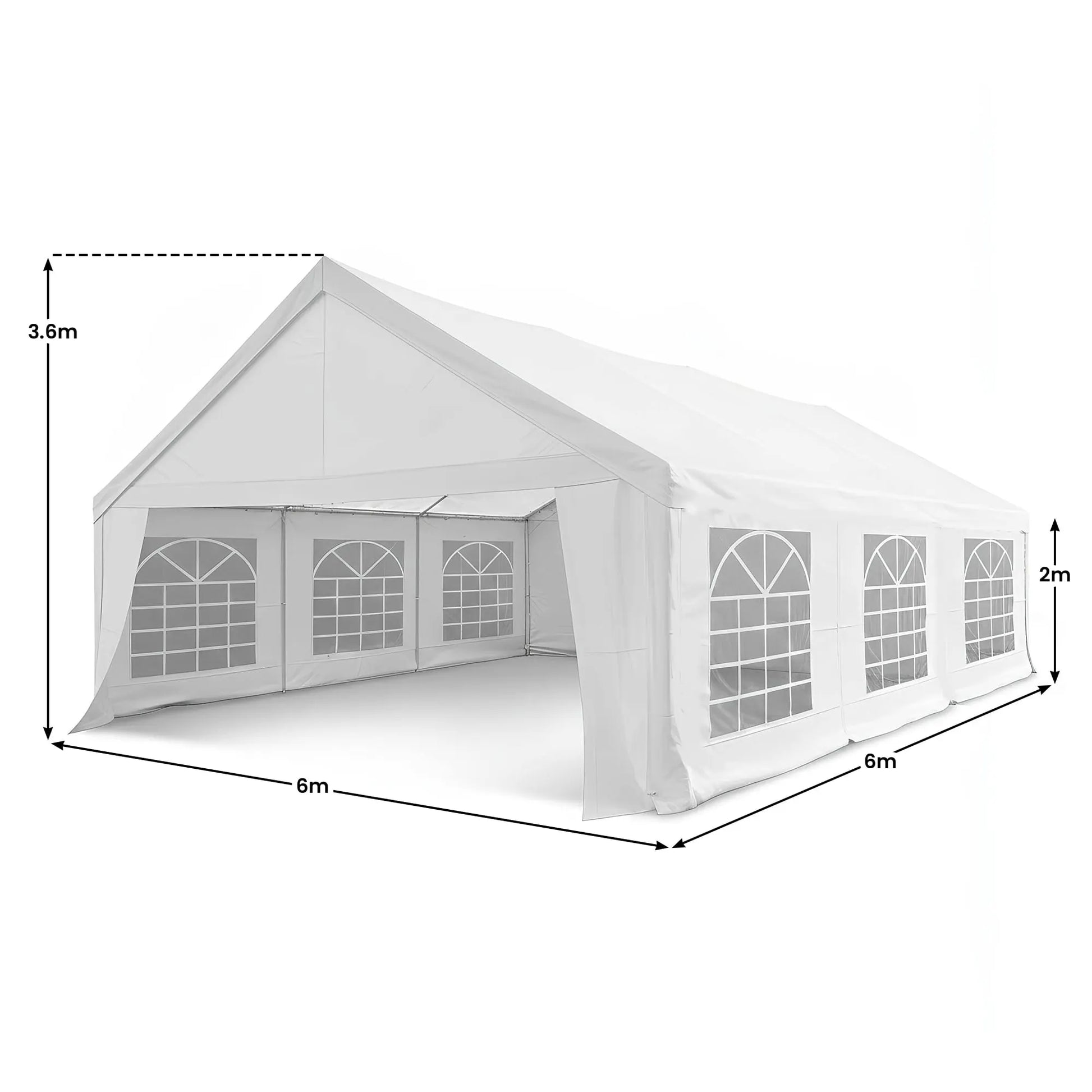 Wallaroo 6x6m Outdoor Event Marquee Gazebo Party Wedding Tent - White - Image 3