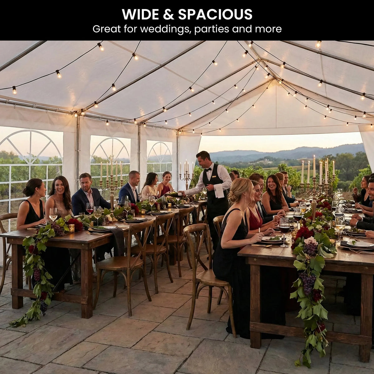 Wallaroo 6x6m Outdoor Event Marquee Gazebo Party Wedding Tent - White - Image 6
