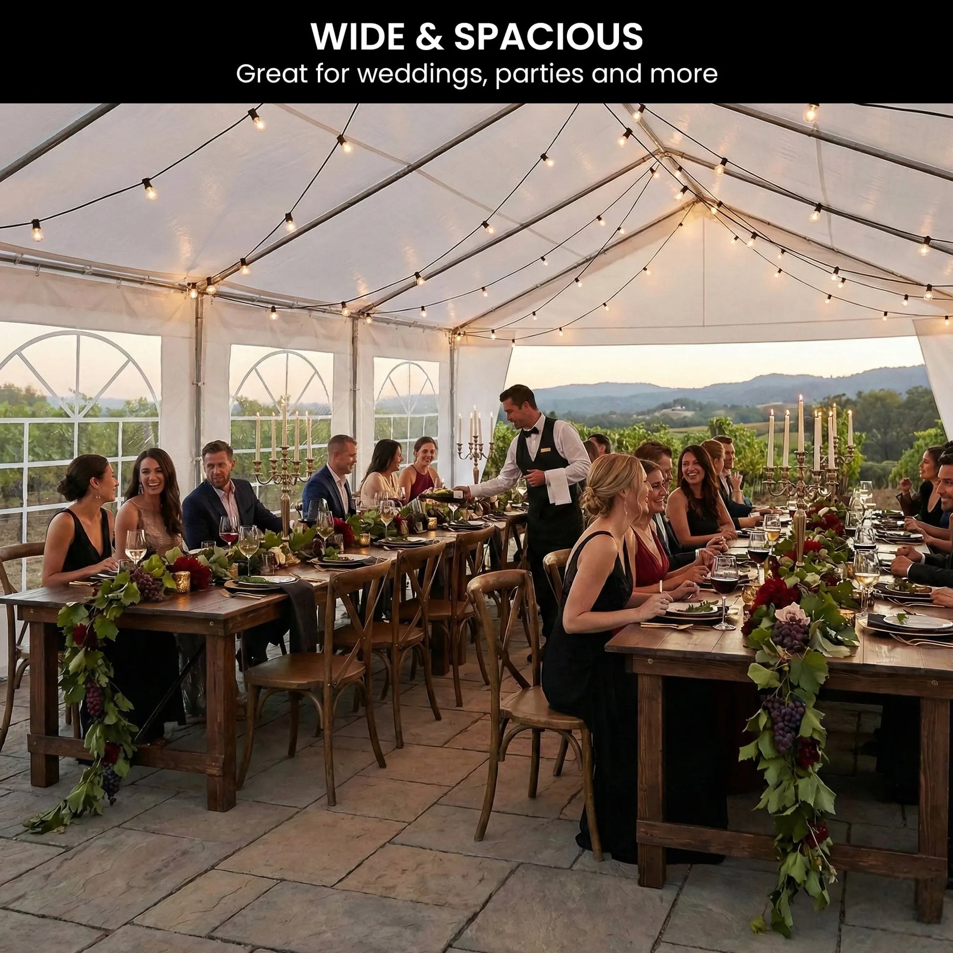Wallaroo 6x6m Outdoor Event Marquee Gazebo Party Wedding Tent - White - Image 6