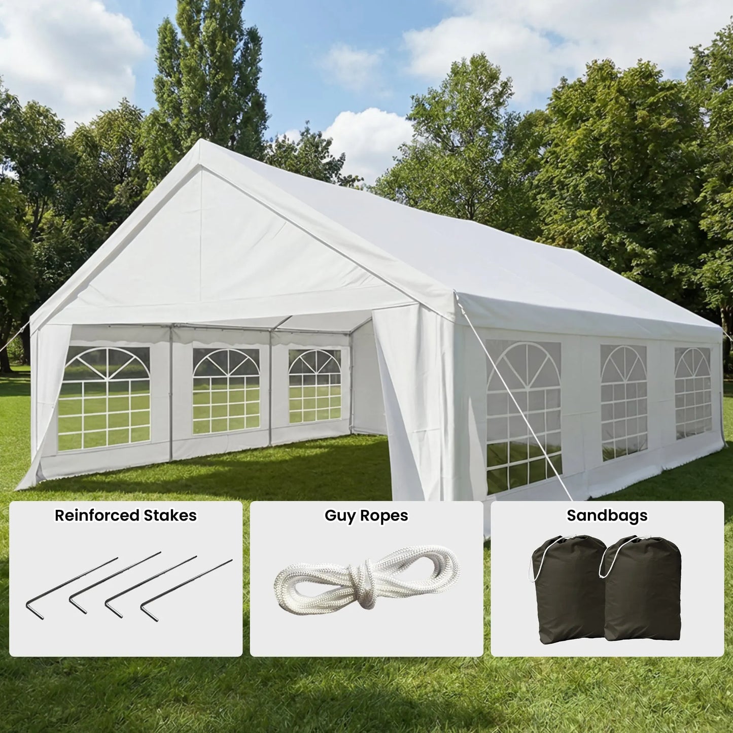 Wallaroo 6x6m Outdoor Event Marquee Gazebo Party Wedding Tent - White - Image 9