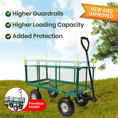 Wallaroo Steel Mesh Garden Trolley Cart - Green - Image 5