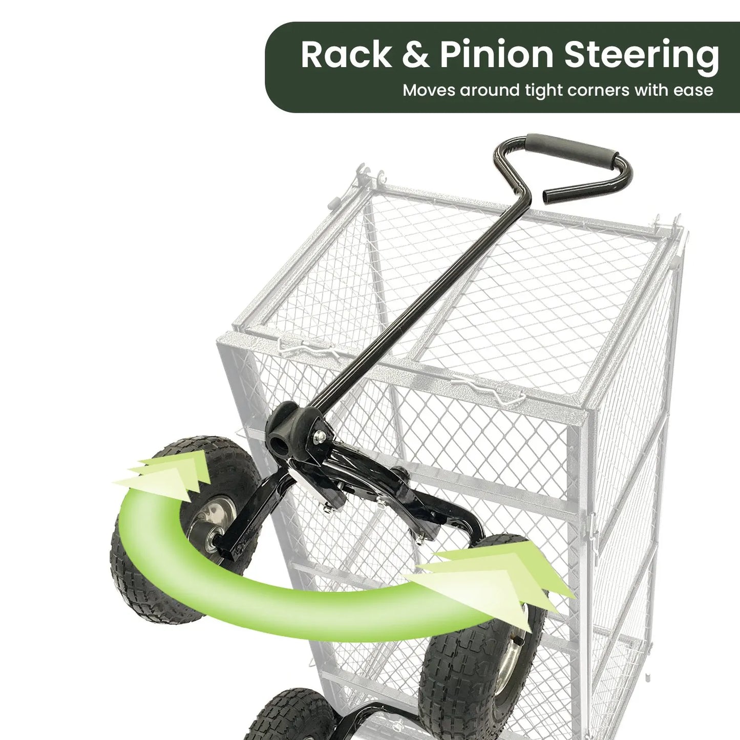 Wallaroo Steel Mesh Garden Trolley Cart - Green - Image 6