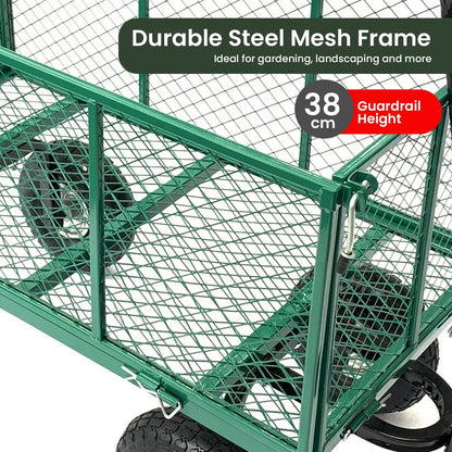 Wallaroo Steel Mesh Garden Trolley Cart - Green - Image 8