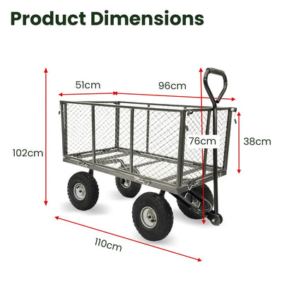 Wallaroo Steel Mesh Garden Trolley Cart - Hammer Grey - Image 2