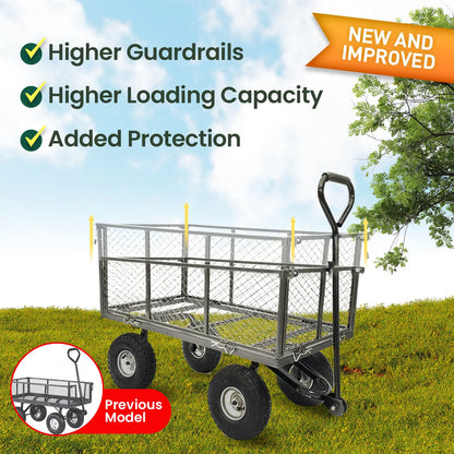 Wallaroo Steel Mesh Garden Trolley Cart - Hammer Grey - Image 5