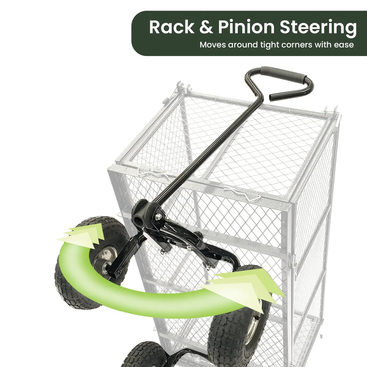 Wallaroo Steel Mesh Garden Trolley Cart - Hammer Grey - Image 6