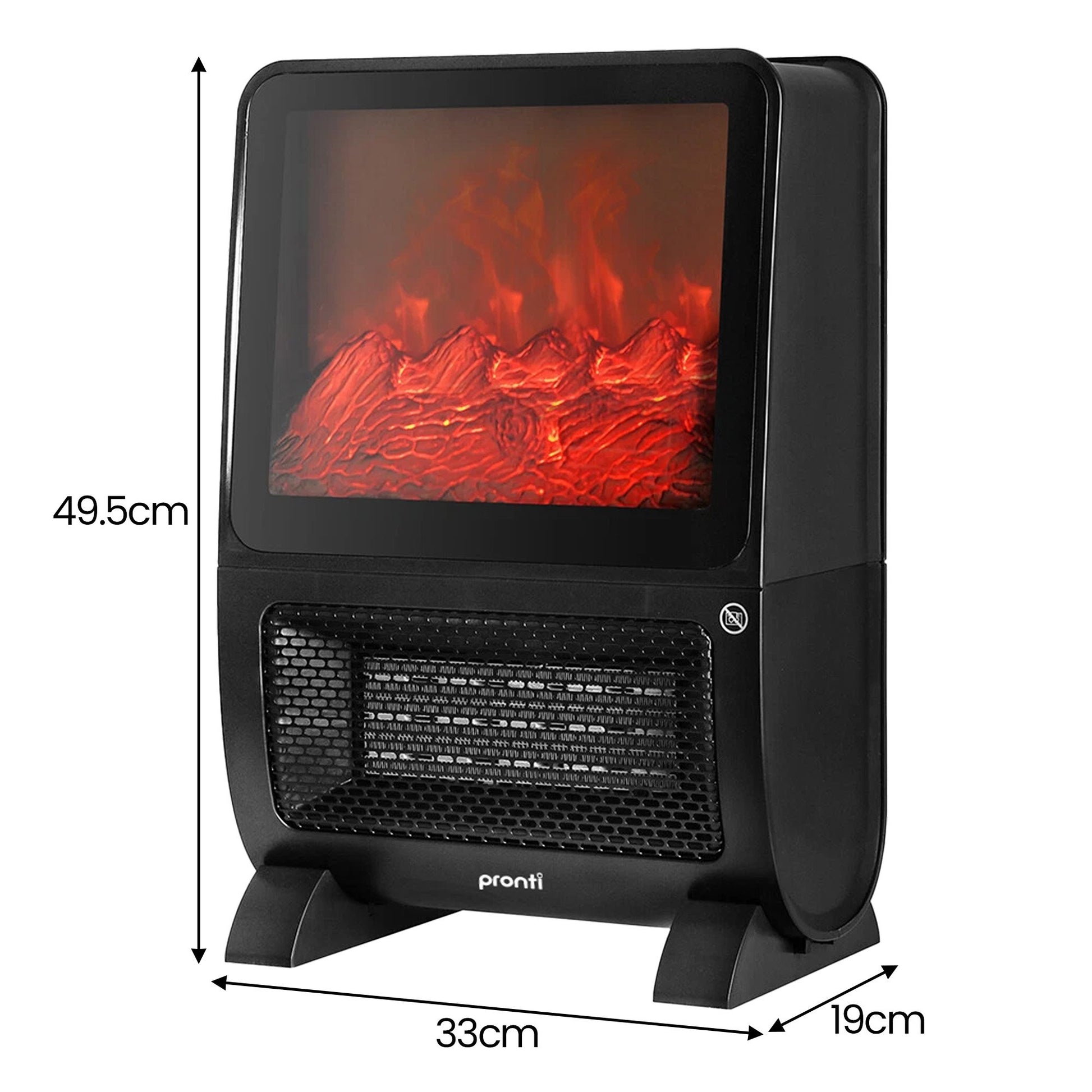 Pronti 2000W 3D Fire PTC Electric Portable Room Heater - Image 3
