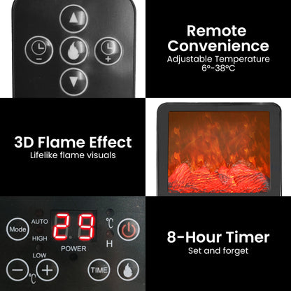 Pronti 2000W 3D Fire PTC Electric Portable Room Heater - Image 7
