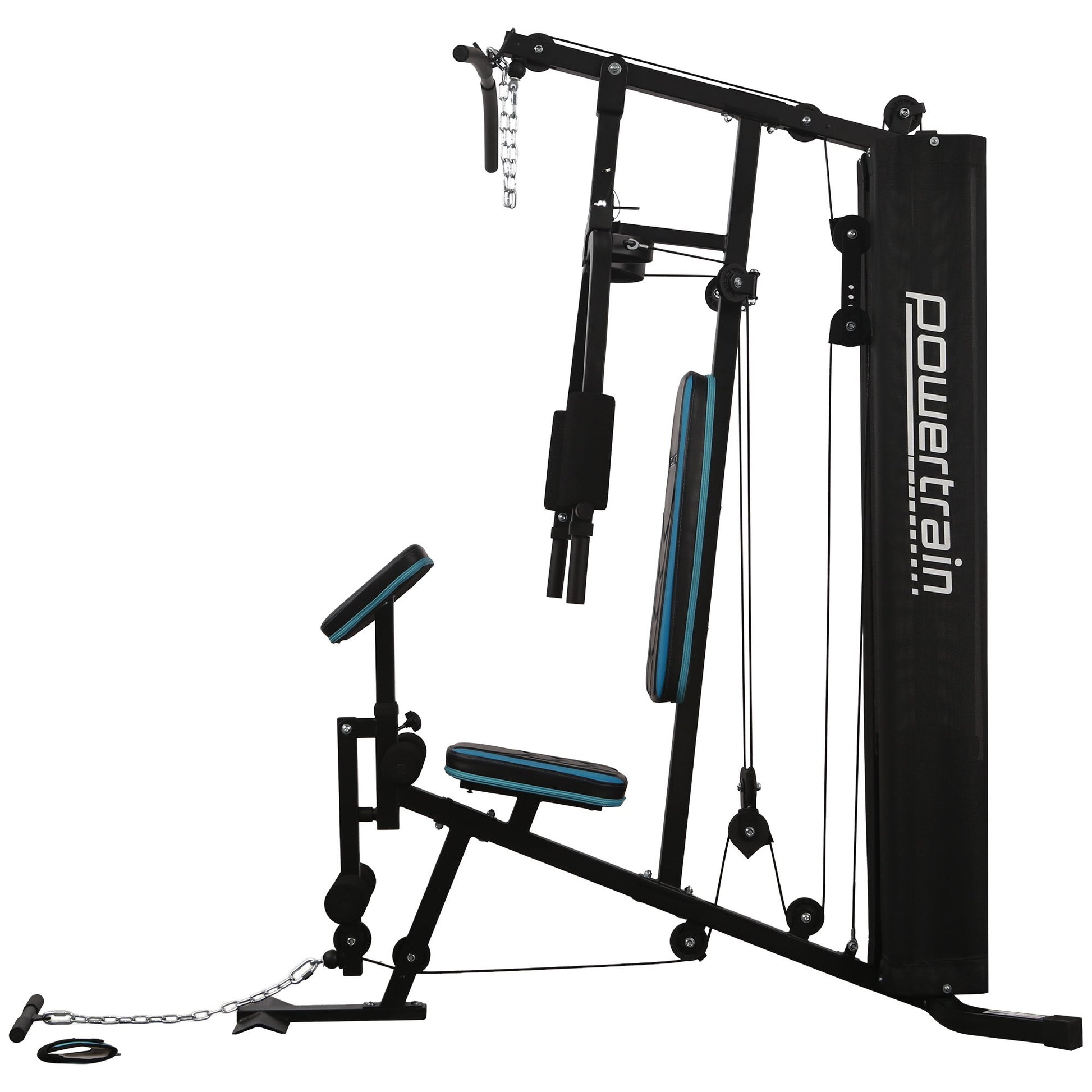Powertrain JX-300 Multi Station Home Gym 44kg Weight Stack Cable Machine, Curl Pad Leg Extension and Pull-down Bar - Image 4