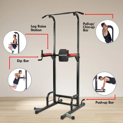 Powertrain Power Tower J06 Multifunction Strength Training Station with Pull-Up Bar Leg Raise Station Dip Bar - Image 8