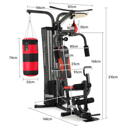 Powertrain Home Gym Multi Station with Boxing Punching Bag Speed Ball - Image 2