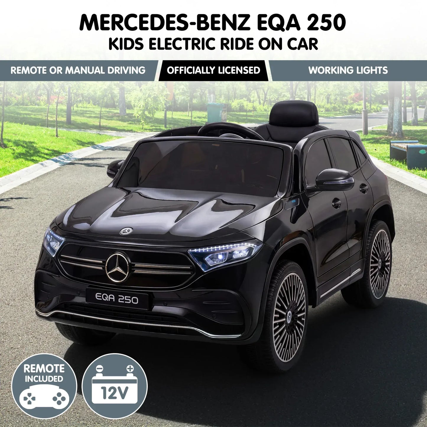 Kahuna Mercedes-Benz EQA 250 Kids 12V Electric Ride-On Car with Parental Remote Control - Image 3