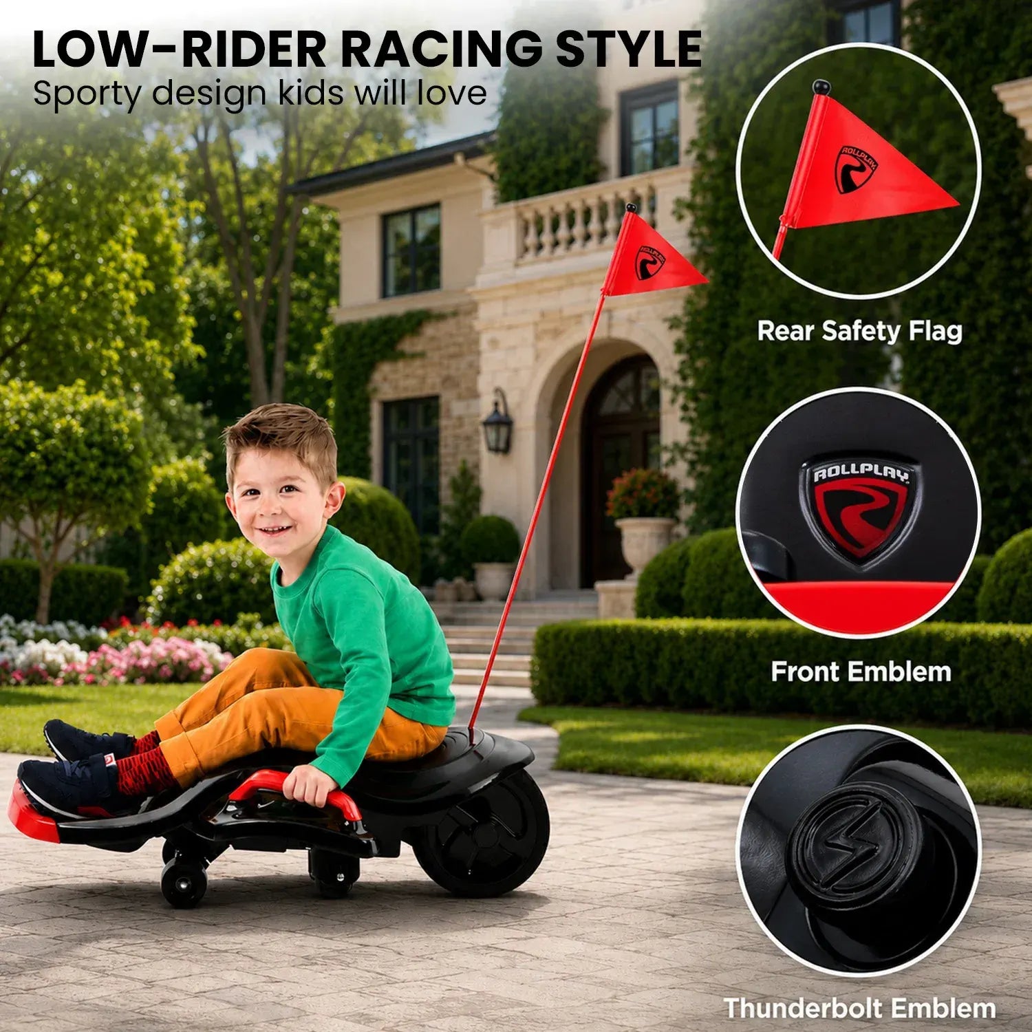 Kahuna Rollplay Nighthawk Bolt 12V Electric Ride-On Go Kart for Kids - Image 8