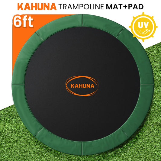 Kahuna 6ft Trampoline Replacememnt Safety Pad Cover and Spring Jumping Bounce Mat Green - Image 2