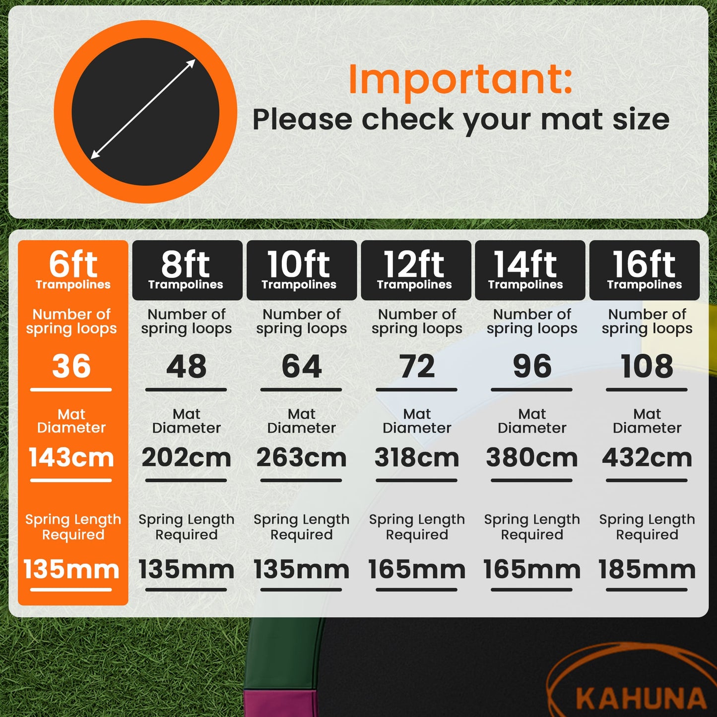 Kahuna 6ft Trampoline Replacememnt Safety Pad Cover and Spring Jumping Bounce Mat Purple - Image 7