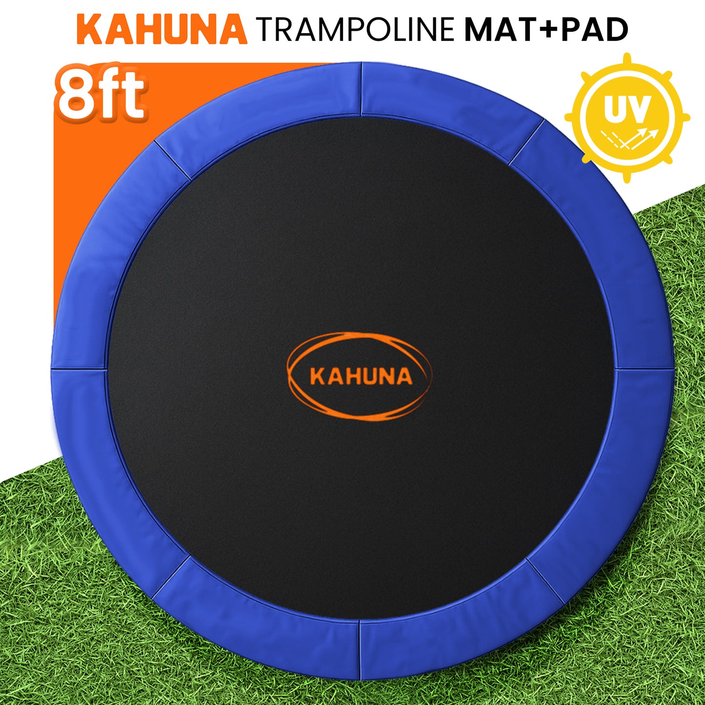 Kahuna 8ft Replacement Trampoline Safety Pad Cover and Jumping Spring Mat - Blue - Image 2