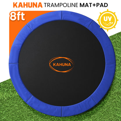 Kahuna 8ft Replacement Trampoline Safety Pad Cover and Jumping Spring Mat - Blue - Image 2