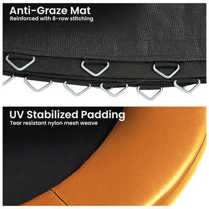Kahuna 8ft Replacement Trampoline Safety Pad Cover and Jumping Spring Mat - Orange - Image 6