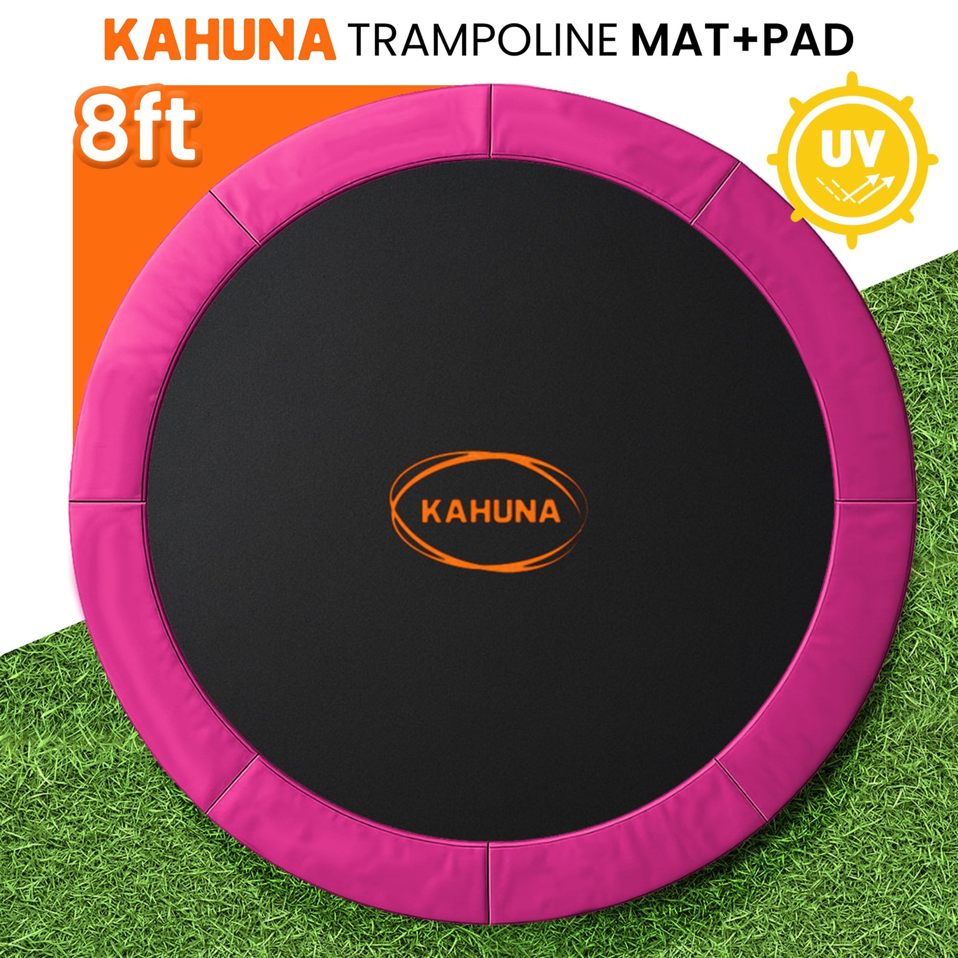 Kahuna 8ft Replacement Trampoline Safety Pad Cover and Jumping Spring Mat - Pink - Image 2