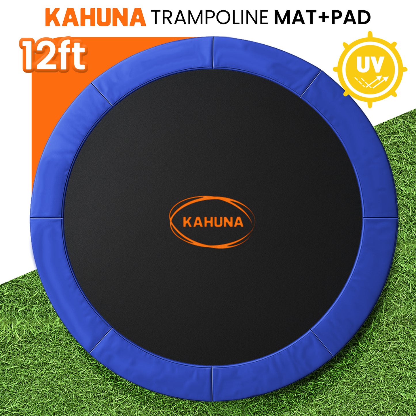 Kahuna 12ft Replacement Trampoline Safety Pad Cover and Jumping Spring Mat - Blue - Image 2