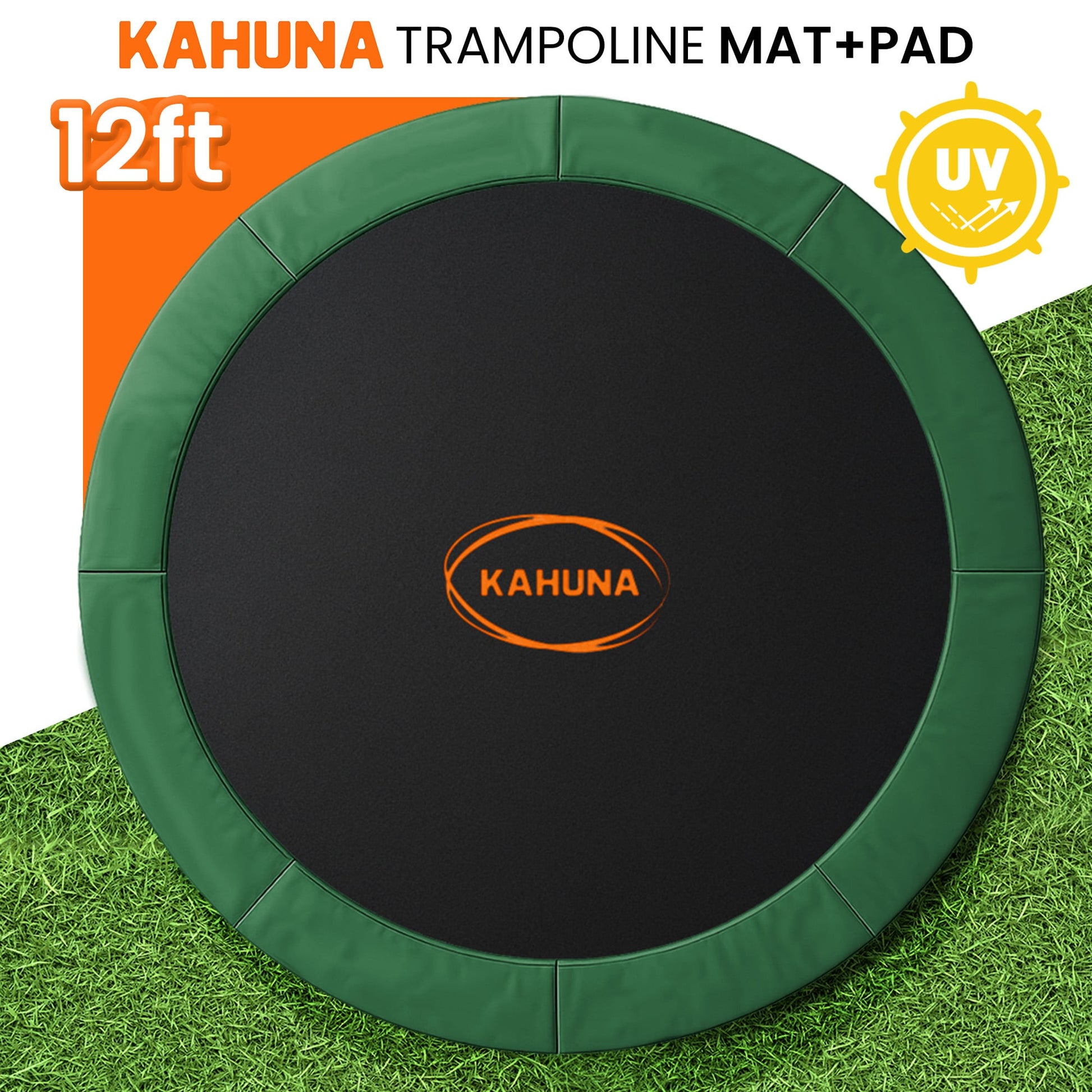 Kahuna 12ft Replacement Trampoline Safety Pad Cover and Jumping Spring Mat - Green - Image 2
