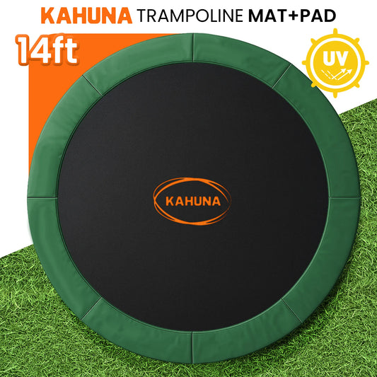 Kahuna 14ft Replacement Trampoline Safety Pad Cover and Jumping Spring Mat - Green - Image 2