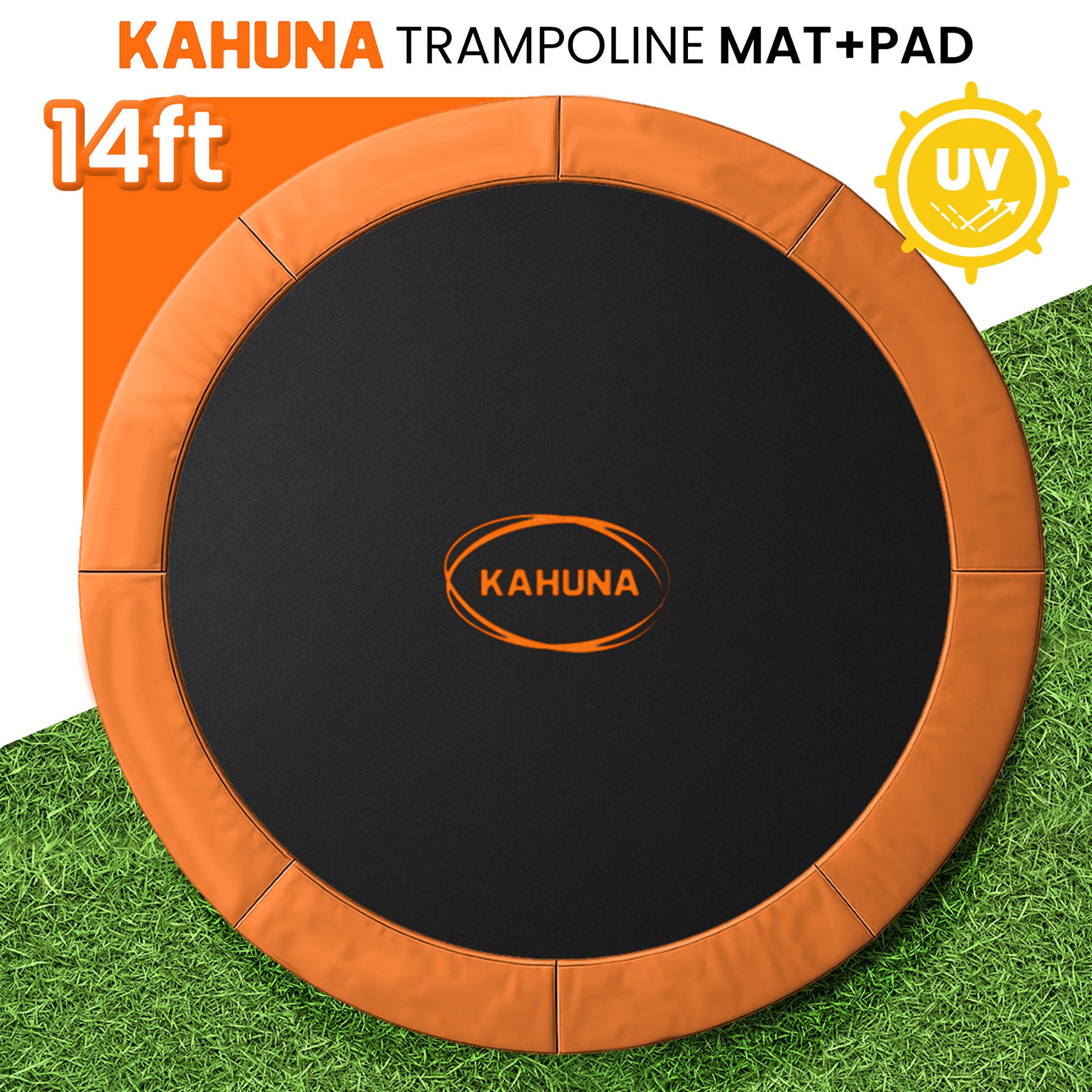 Kahuna 14ft Replacement Trampoline Safety Pad Cover and Jumping Spring Mat - Orange - Image 2