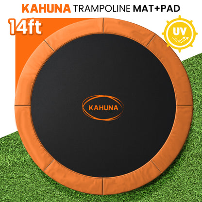 Kahuna 14ft Replacement Trampoline Safety Pad Cover and Jumping Spring Mat - Orange - Image 2