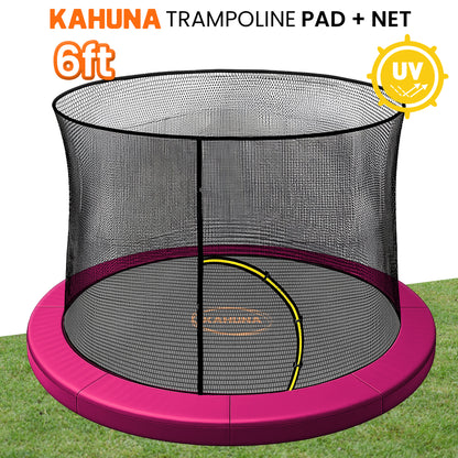 Kahuna 6ft Trampoline Pad and Net - Pink - Image 2