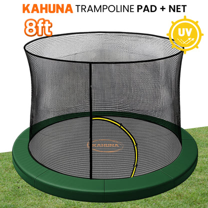 Kahuna 8ft Trampoline Pad and Net - Green - Image 2