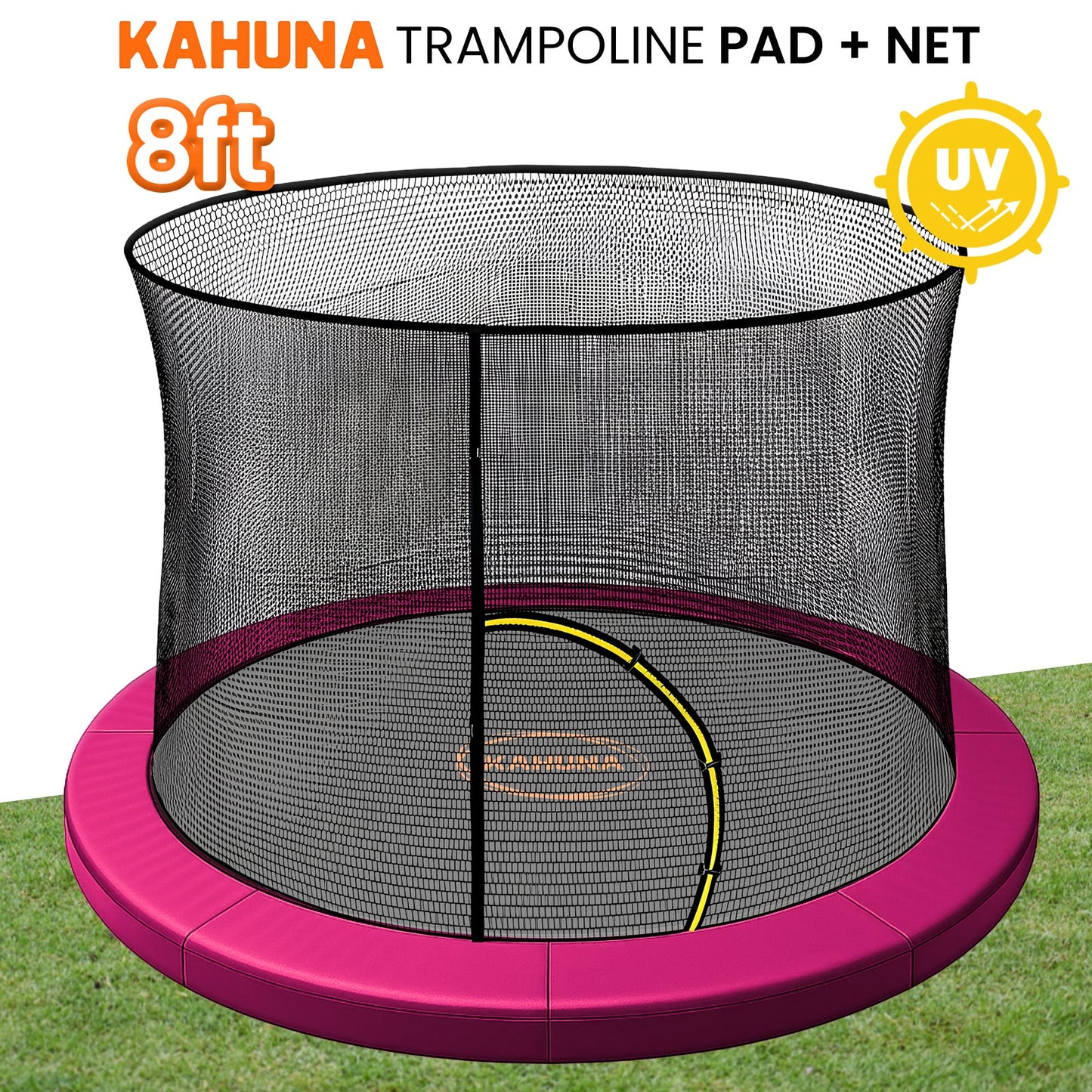 Kahuna 8ft Trampoline Pad and Net - Pink - Image 2